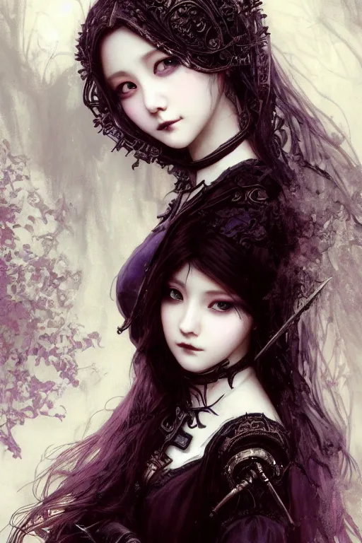 Image similar to beautiful and gothic and victorian young medieval heroine portrait like twice tzuyu+smoky eyes+front face with light flowing hair, ultradetail face, art and illustration by tian zi and craig mullins and WLOP and alphonse mucha, fantasy, intricate complexity, human structure, human anatomy, fantasy character concept, watermark, blurry, hyperrealism 8k