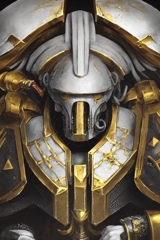 Image similar to armor portrait heros warhammer 4 0 k horus heresy fanart - the primarchs emperor by johannes helgeson animated with vfx concept artist & illustrator global illumination ray tracing hdr fanart arstation zbrush central hardmesh 8 k octane renderer comics stylized