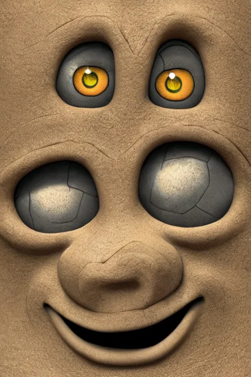 Prompt: golem face, cartoon, pixar style