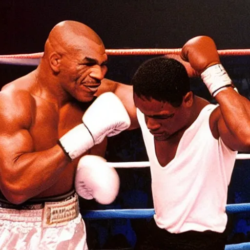 Image similar to Mike Tyson in the boxing Ring with Michael Jackson