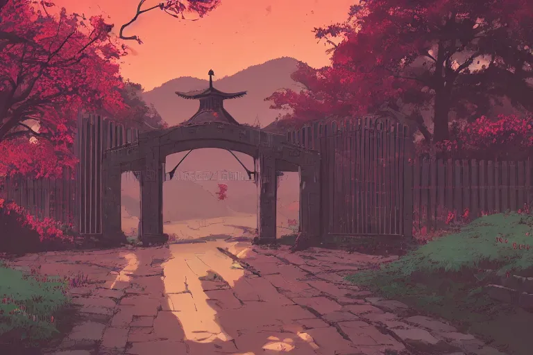 Prompt: Torri gate in the countryside, silhouette, torri gate, klegs • kuvshinov • ilya kuvshinov • chill • snatti89• guweiz • aenami • sylar113 • lofi • lofi • arsenixc• seerlight • anime scenery • anime rain • akihabara• asabinart • lofi wallpaper • japanese wallpaper, cheeryblossom