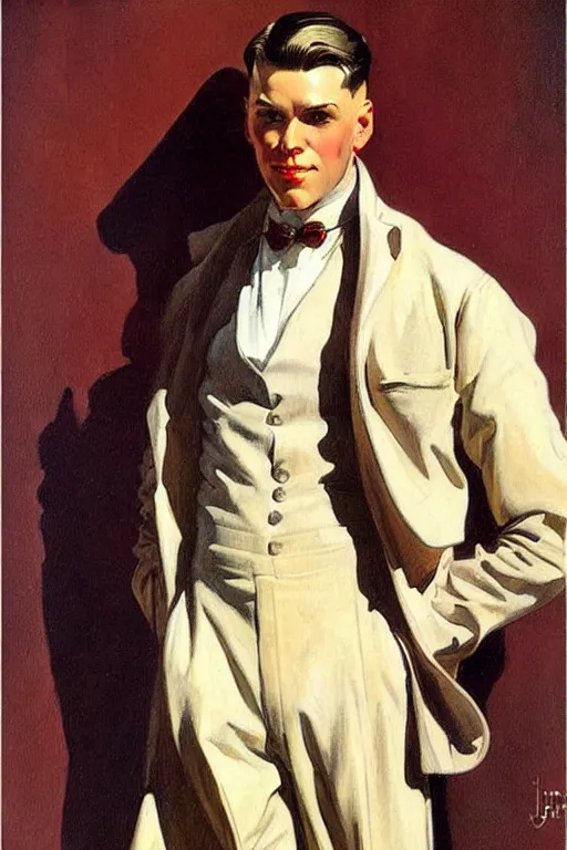Image similar to attractive male, character design, painting by j. c. leyendecker
