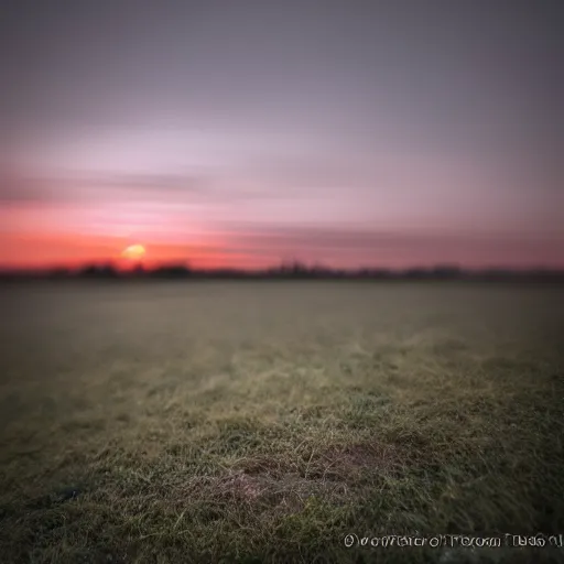 Prompt: a landscape through a macro lens, f1.4, sunrise, pinhole, long exposure, fingerprint