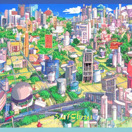 Image similar to anime city by studio ghibli