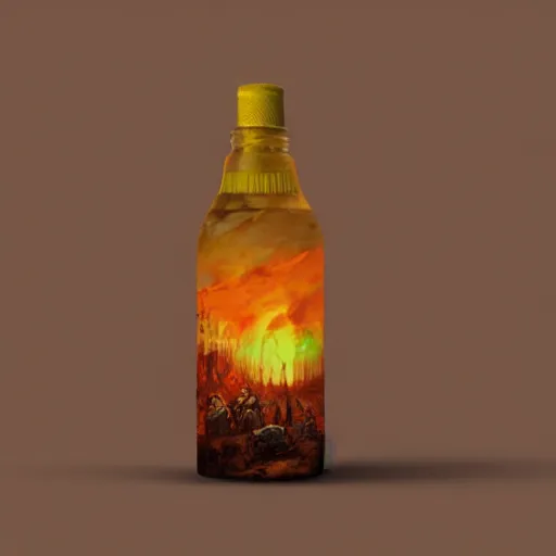 Prompt: the end of the world in a plastic bottle, trending on artstation