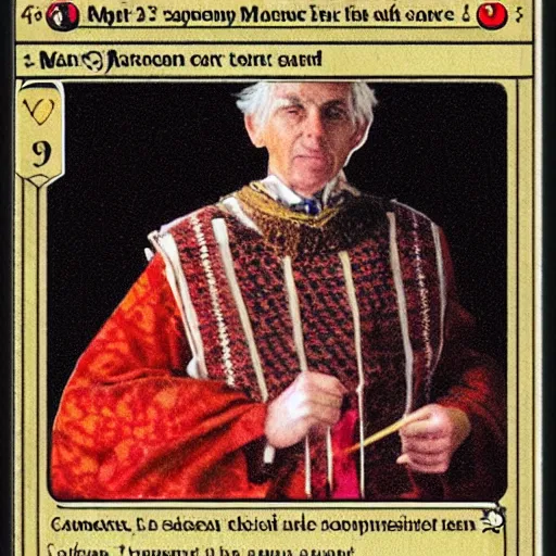 Image similar to magic the gathering card of a man wearing traditional aragonese folk costume