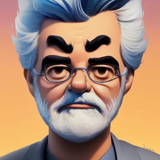 Image similar to face icon stylized minimalist george lucas, loftis, cory behance hd by jesper ejsing, by rhads, makoto shinkai and lois van baarle, ilya kuvshinov, rossdraws global illumination