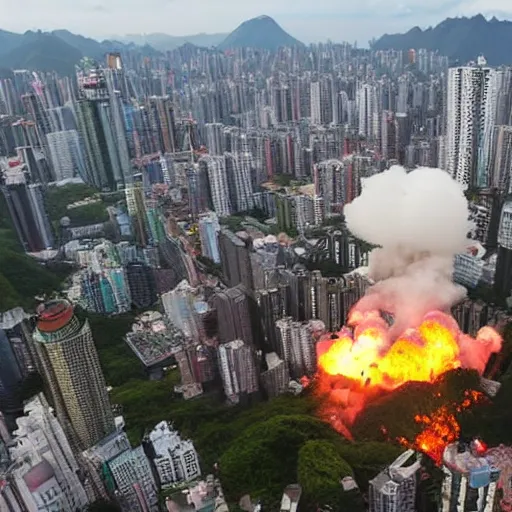 Image similar to a big explosion in the city of taiwan