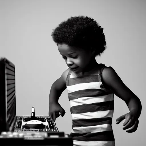 Image similar to young black boy as a DJ