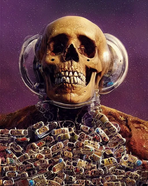 Image similar to skeleton made of lsd pills, clear sky, scifi character portrait by greg rutkowski esuthio craig mullins