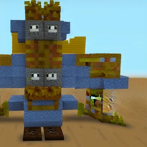 Prompt: SpongeBob build on Minecraft