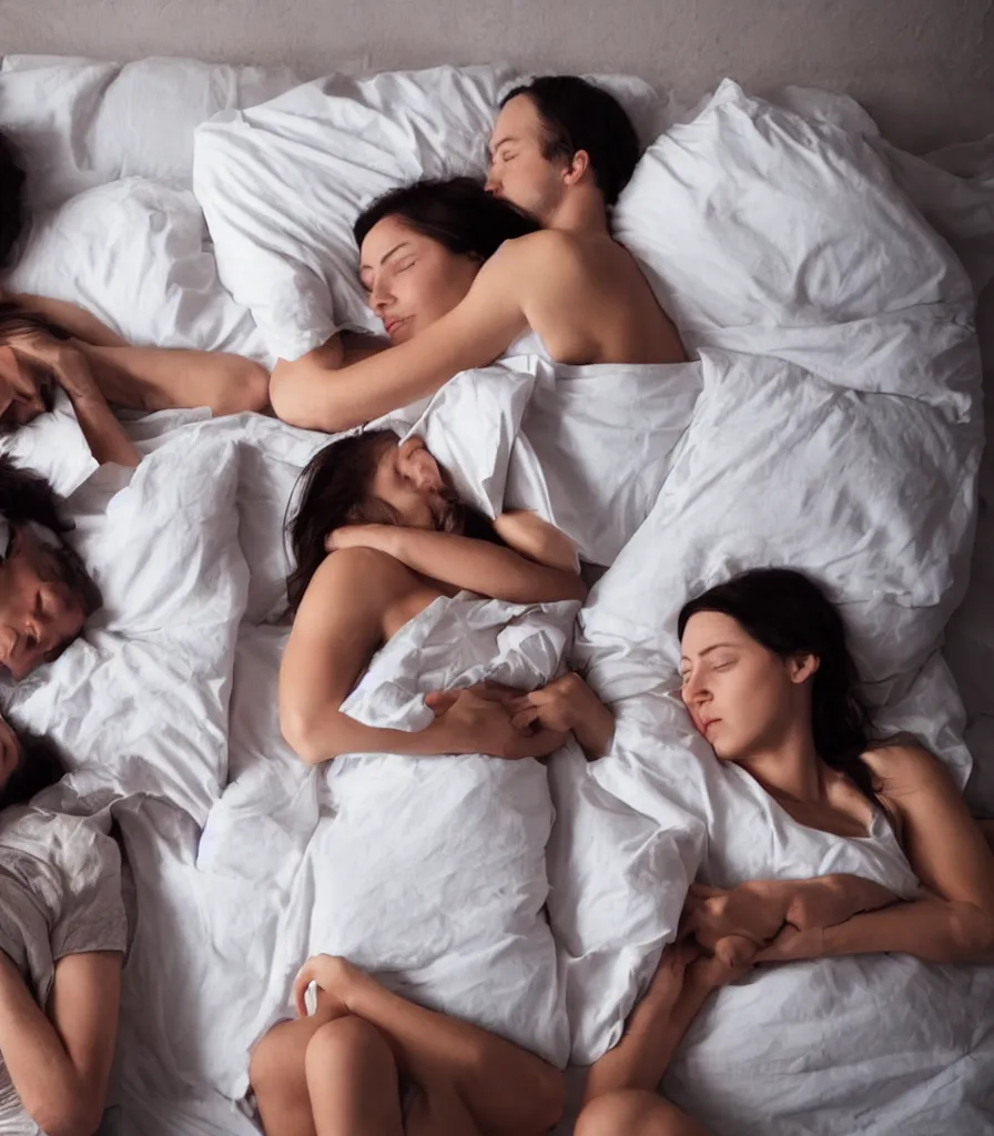 Image similar to why do we sleep with each other? realistic