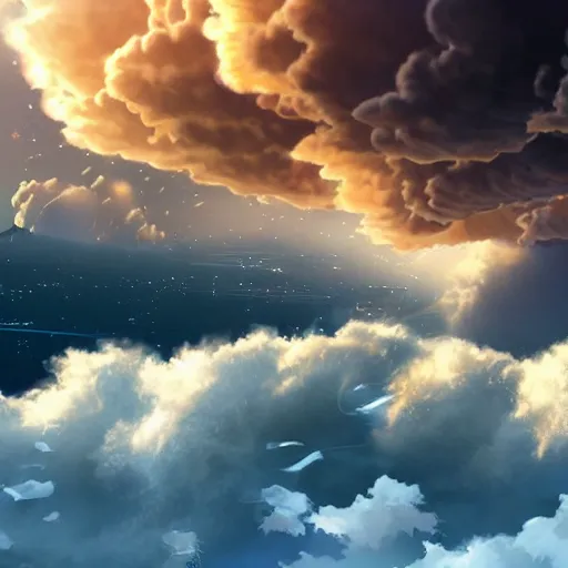 Image similar to epic floating cloud city in the sky, highly detailed digital illustration, hyper realistic, mesmerizing, 4k, HD