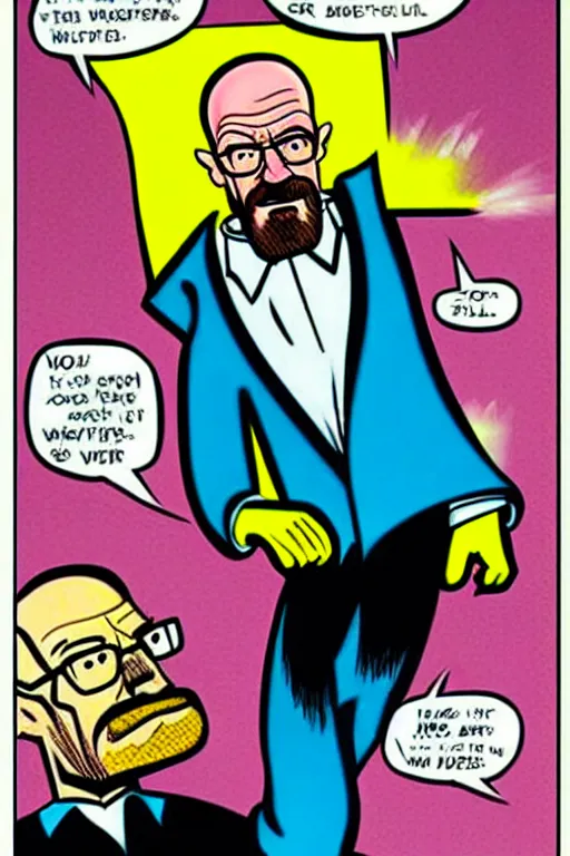 Prompt: walter white, as drawn by dan decarlo for archie comics,