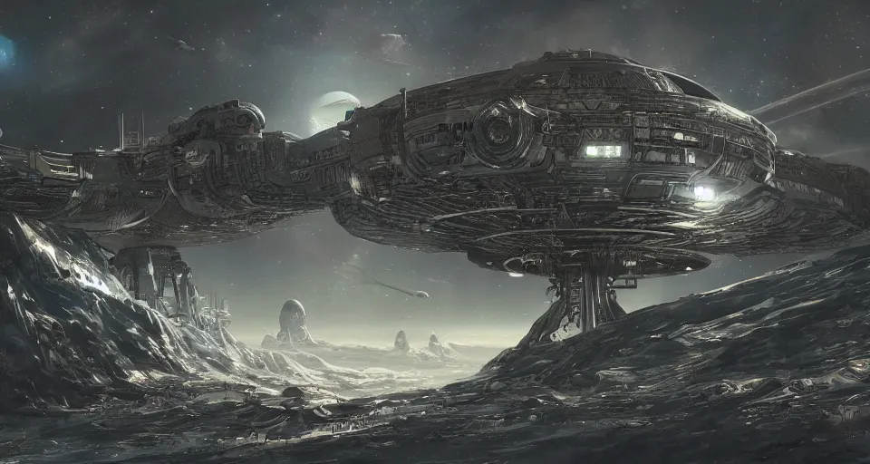 Prompt: a beautiful hyper detailed concept art of space command base of aliens on the alpha centauri solar system, highly detailed, concept art, cincematic, artstation