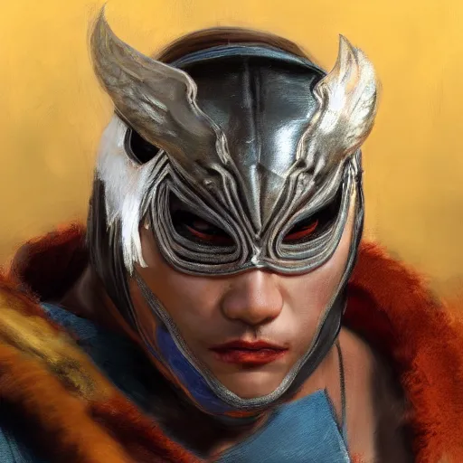 Image similar to Mysterious Masked Wrestler from Tekken, closeup character portrait art by Donato Giancola, Craig Mullins, digital art, trending on artstation