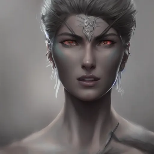 Image similar to a beautiful statuesque warrior woman, fierce look, 4 k, highly detailed, charlie bowater character art.