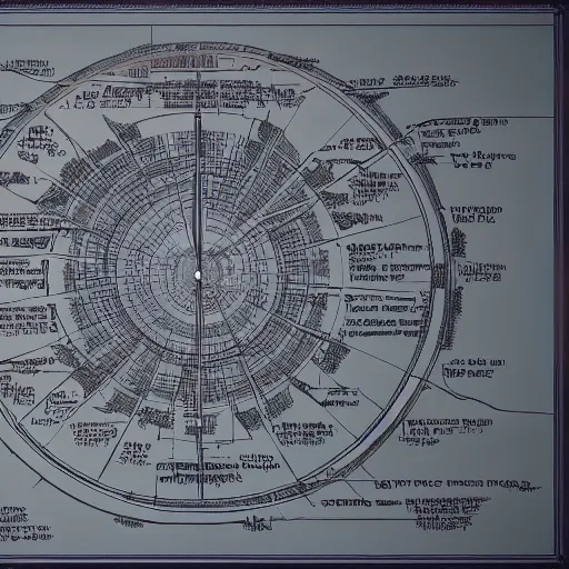 Image similar to blueprint of a time machine, detailed