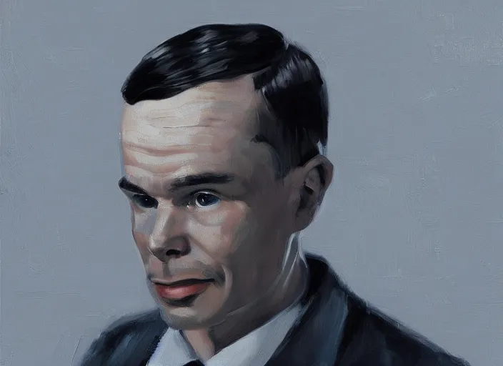 Prompt: alan turing, oil painting by jama jurabaev, extremely detailed, brush hard, artstation, for aaa game, high quality, brush stroke