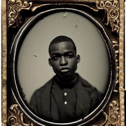 Image similar to A grime MC, ambrotype