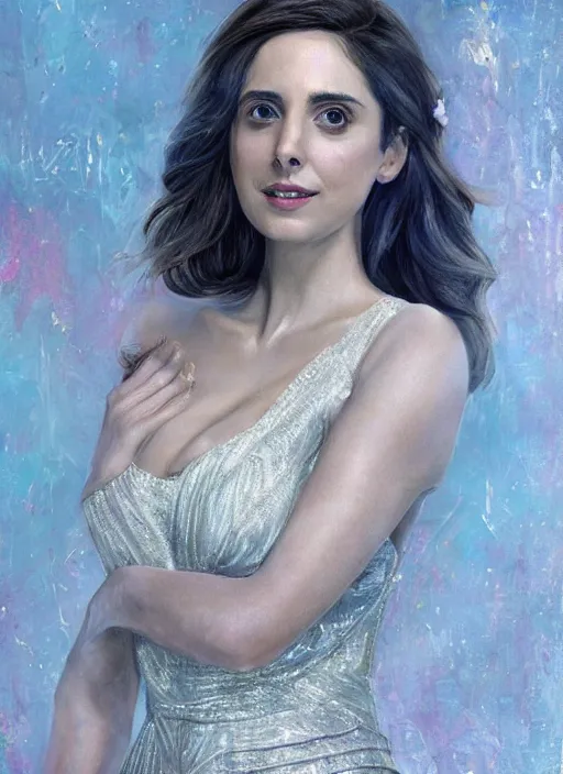 Image similar to Greek goddess Alison Brie in her best gala clothes staring in amusement at you. soft detailed painting at 16K resolution and amazingly epic visuals. epically beautiful image. amazing effect, image looks gorgeously crisp as far as it's visual fidelity goes, absolutely outstanding. vivid clarity. ultra detail. iridescent. mind-breaking. mega-beautiful pencil shadowing. beautiful face. Ultra High Definition. soft shading. soft texture. intensely beautiful.