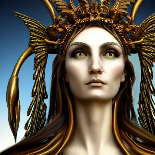 Image similar to perfectly - centered close - up portrait - photograph of goddess of death, cgi, anisotropic filtering, high definition textures, 4 kuhdtv, 8 k resolution, 1 6 k, 3 2 k, meticulous details, maximalist, rendered in blender, by anne stokes