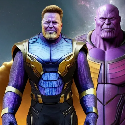 Image similar to elon musk as thanos, the pixar adaptation