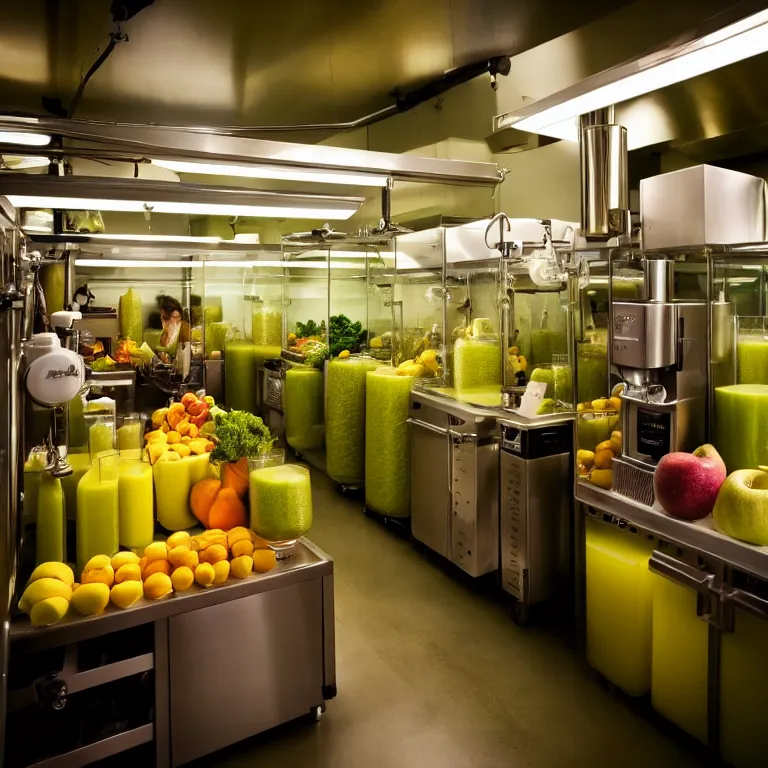 Prompt: an hd photo of the juicing room, national geographic, warm lighting, 1 6 k