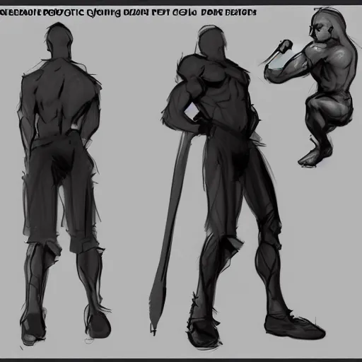 Prompt: dynamic posing reference sheet, digital sketch, drawing, study,