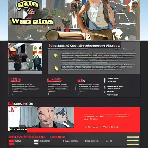 Image similar to website design for a gta roleplay project