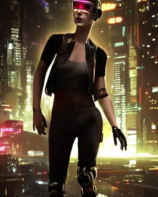 Image similar to Cyberpunk Millie Bobby Brown