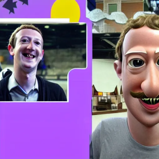 Image similar to Mark Zuckerberg as Waluigi