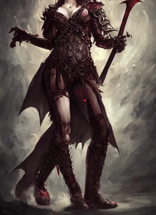 Image similar to dnd art, female vampire warrior, no shoes, barefoot, exposed toes, nail polish, black full plate armor, historical armor, realistic armor, muscular, covered chest, full body portrait, carnival mask, giant two - handed sword dripping blood, flying, grinning, realistic.