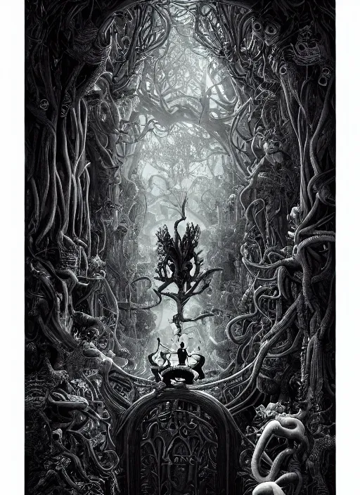 Image similar to a photorealistic dramatic hyperrealistic render of exploring eerie pan's labyrinth by joe fenton, color poster art design, intricate details, beautiful dynamic dramatic dark moody tones and lighting, shadows, cinematic atmosphere, octane render, 8 k