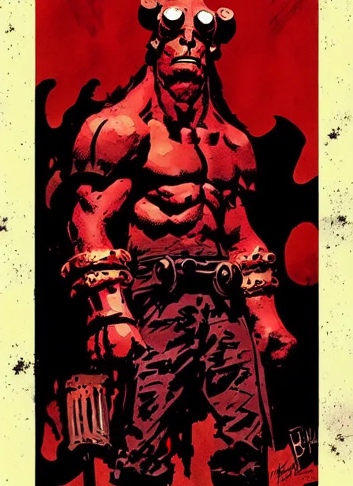 Image similar to hellboy poster by bill sienkiewicz