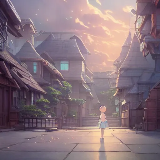 Image similar to a wholesome animation key shot of a 💎 medium shot, architecture, studio Ghibli, Pixar and Disney animation, sharp, very detailed, high resolution, inspired by Hayao Miyazaki, anime key art by Greg Rutkowski, Bloom, dramatic lighting