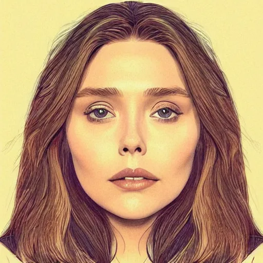 Image similar to “ elizabeth olsen retro minimalist portrait by jean giraud, moebius starwatcher comic, sharp, smooth face, 8 k ”