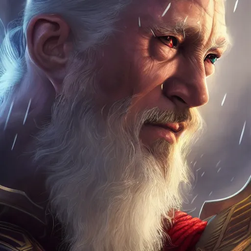 Prompt: The asgardian one-eyed god Odin, 4k, artstation, cgsociety, award-winning, masterpiece, stunning, beautiful, glorious, powerful, fantasy art by Sharandula