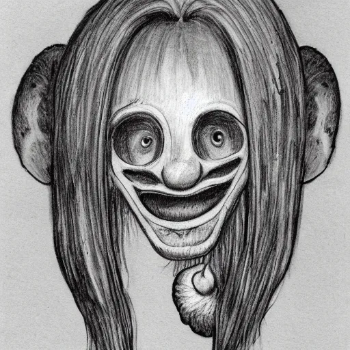 Image similar to sketch of a caucasian face, medium long hair, bad skin, skinny, oval head shape, smiling, climber, weed, mushroom