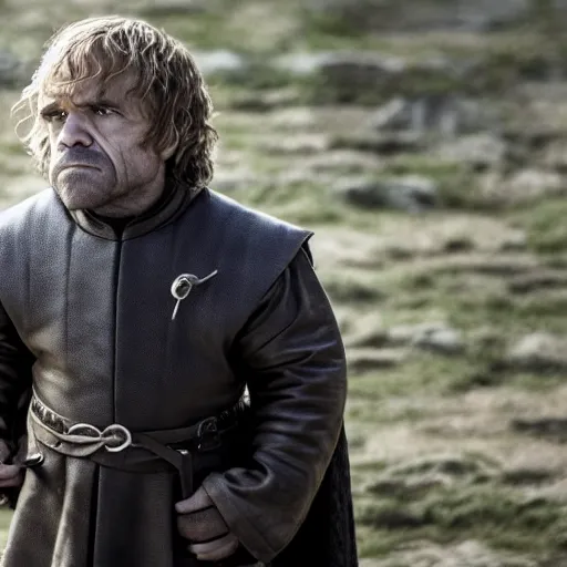 Prompt: Gerard Dépardieu as Tyrion Lannister, still from Game of Thrones, tv show, detailed, 4K