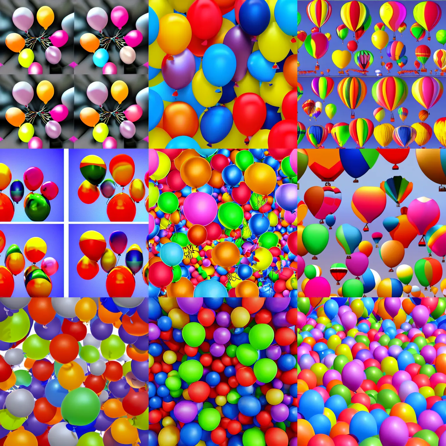 Prompt: 3d stereogram of balloons