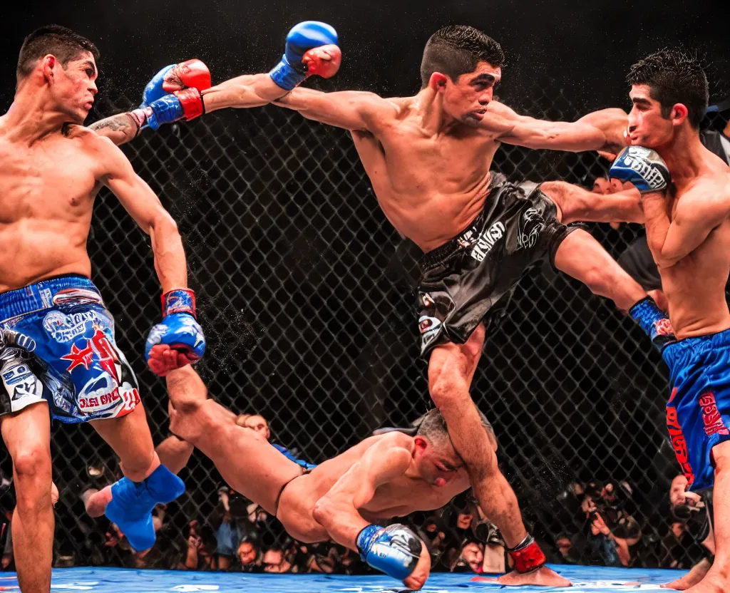 Image similar to chito vera knocks out dominick cruz via headkick, by annie leibovitz and steve mccurry, natural light, detailed face, canon eos c 3 0 0, ƒ 1. 8, 3 5 mm, 8 k, medium - format print