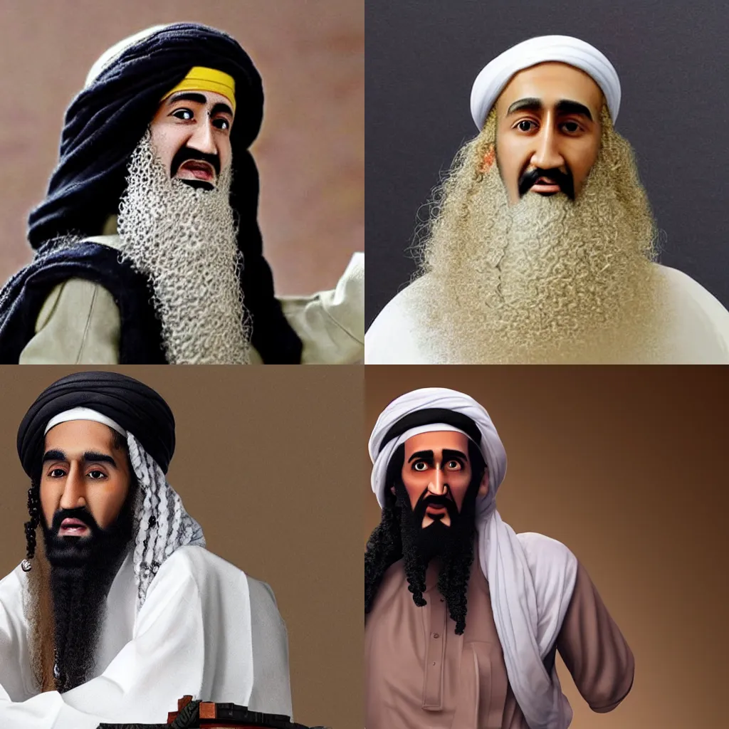 Prompt: bin Laden resurrected, highly detailed