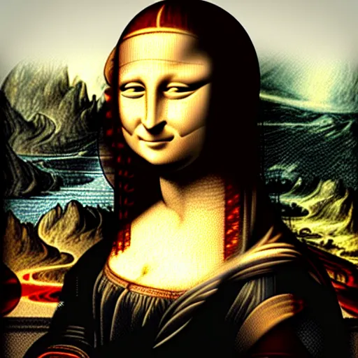 Prompt: Mona Lisa drawing Da Vinci, digital art, trending on artstation