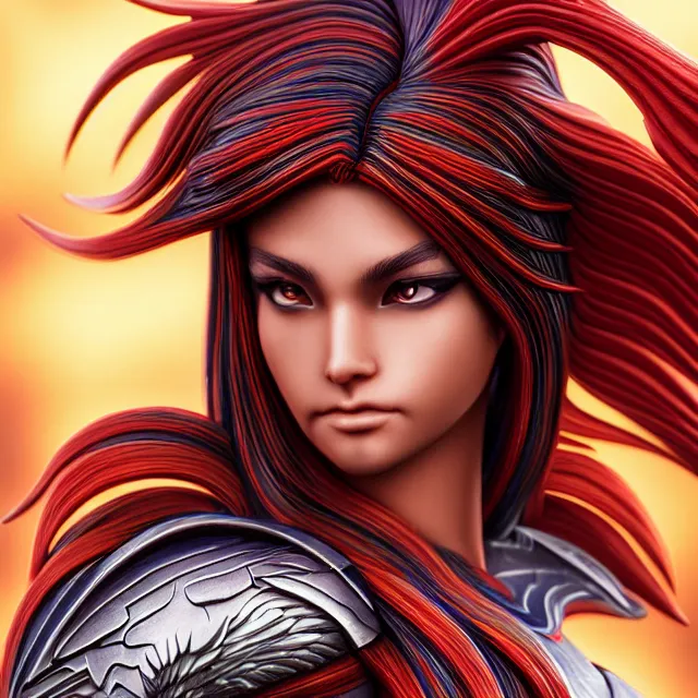 Image similar to phoenix warrior, artgerm, highly detailed, 8 k, hdr, close up, smooth, sharp focus, high resolution, award - winning photo