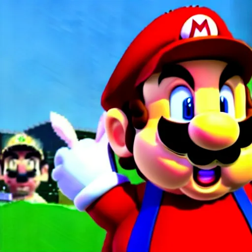 Image similar to real life big chungus dressed like mario, super mario with bunny ears, big chungus mario, fat bugs bunny, high resolution photo