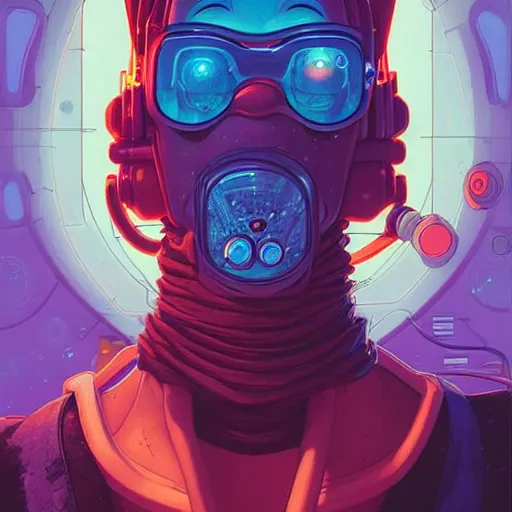 Image similar to akah 0 c 0 k futurama cyberpunk portrait by gaston bussierre and charles vess and james jean and erik jones and rhads, inspired by rick and morty, huge scale, beautiful fine face features, intricate high details, sharp, ultradetailed