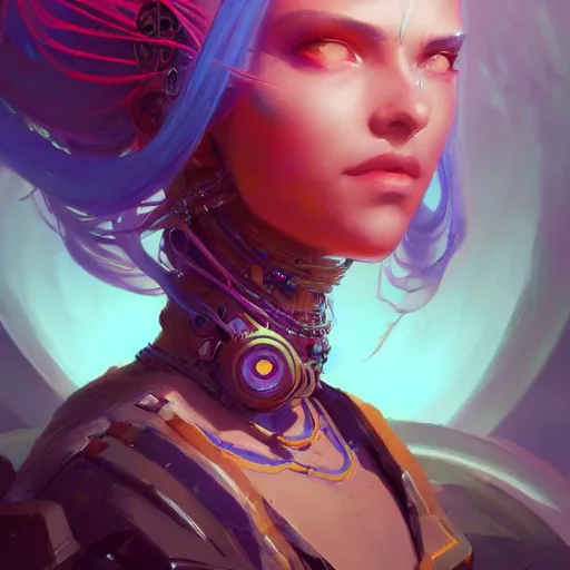 Image similar to a portrait of a beautiful cybernetic gypsy, cyberpunk concept art by pete mohrbacher and wlop and artgerm and josan gonzales, digital art, highly detailed, intricate, sci-fi, sharp focus, Trending on Artstation HQ, deviantart, unreal engine 5, 4K UHD image