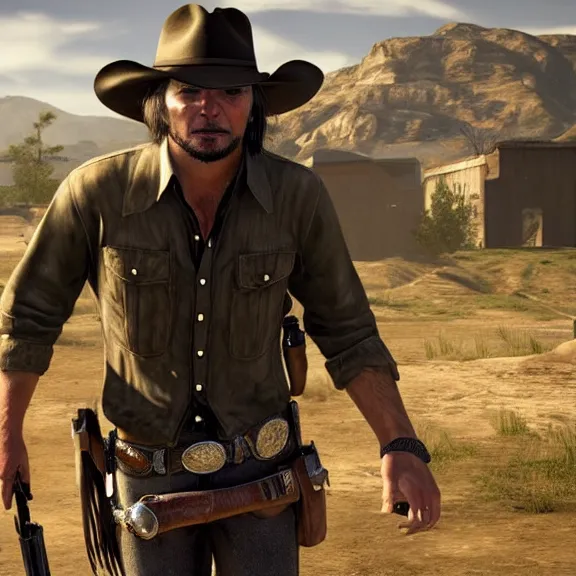 Image similar to john marston playing pc games