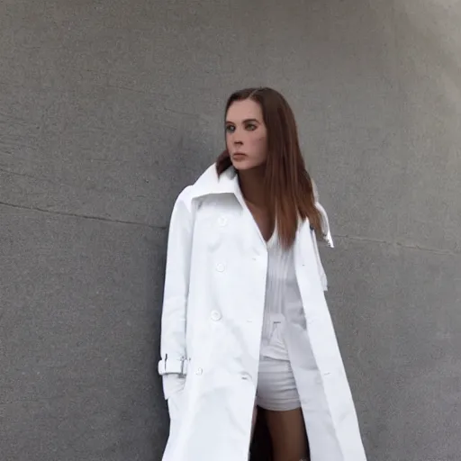 Image similar to white trench coat, clothing design